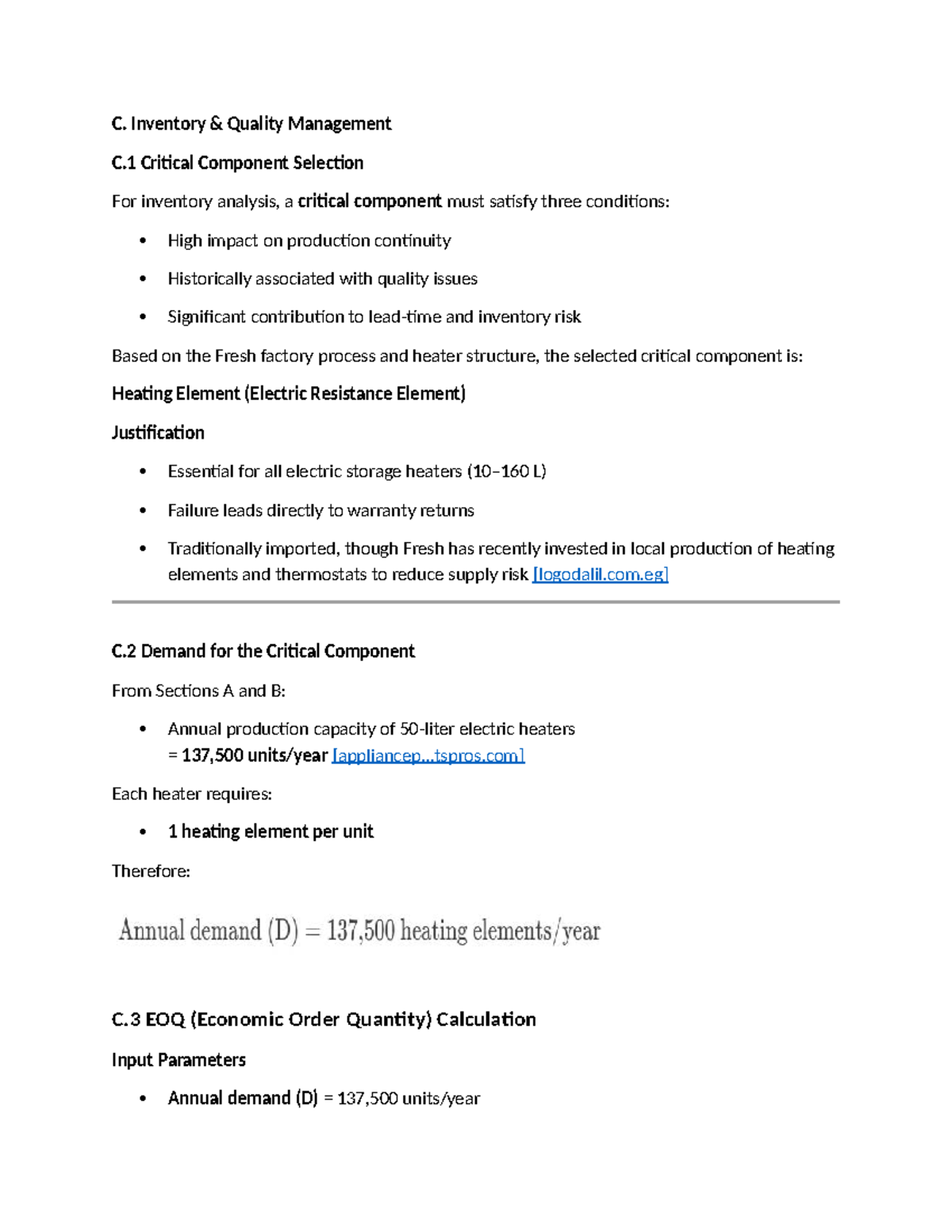 C. Inventory Quality Management: Critical Component Analysis and ...