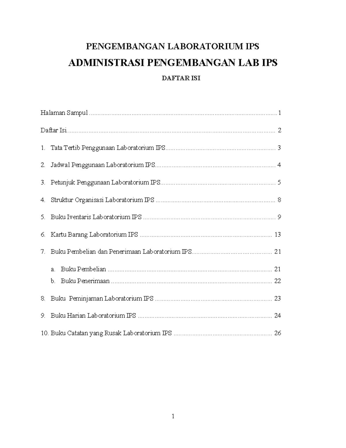 Administrasi Pengembangan Laboratorium IPS di SMP Pembangunan Bangsa ...