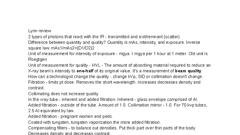 Compensating Filters and Grid Techniques in Radiography - Lynn review 2 ...