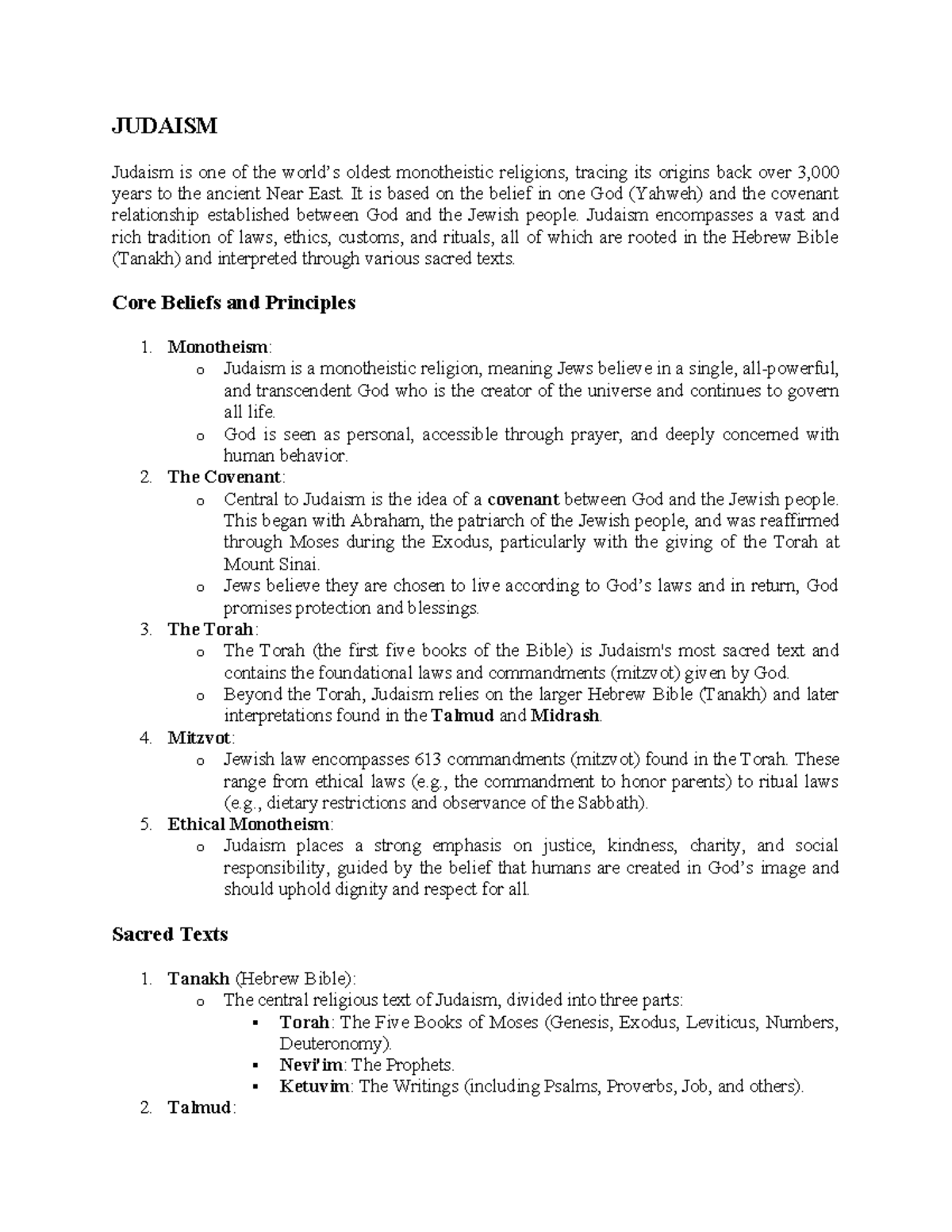 Judaism - understanding religions - JUDAISM Judaism is one of the world ...