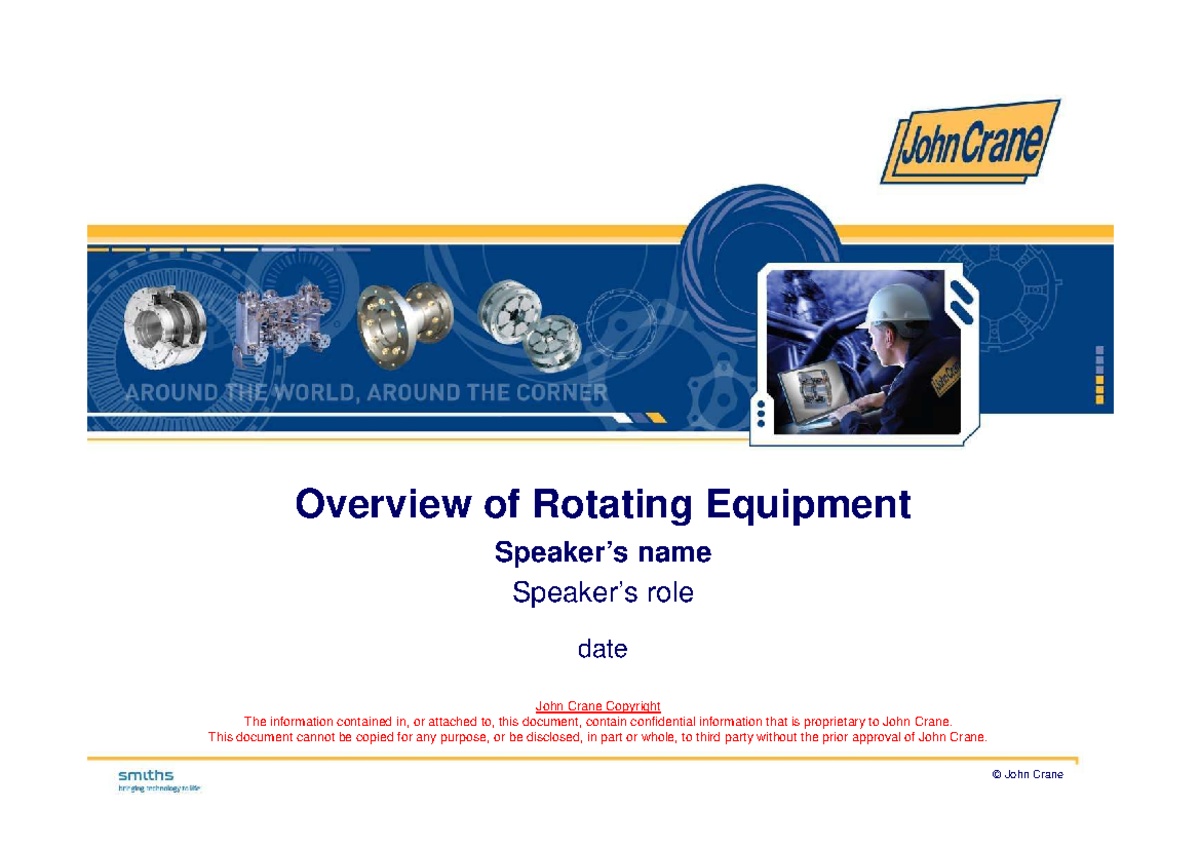 Overview of Rotating Equipment: Key Concepts and Applications - Studocu