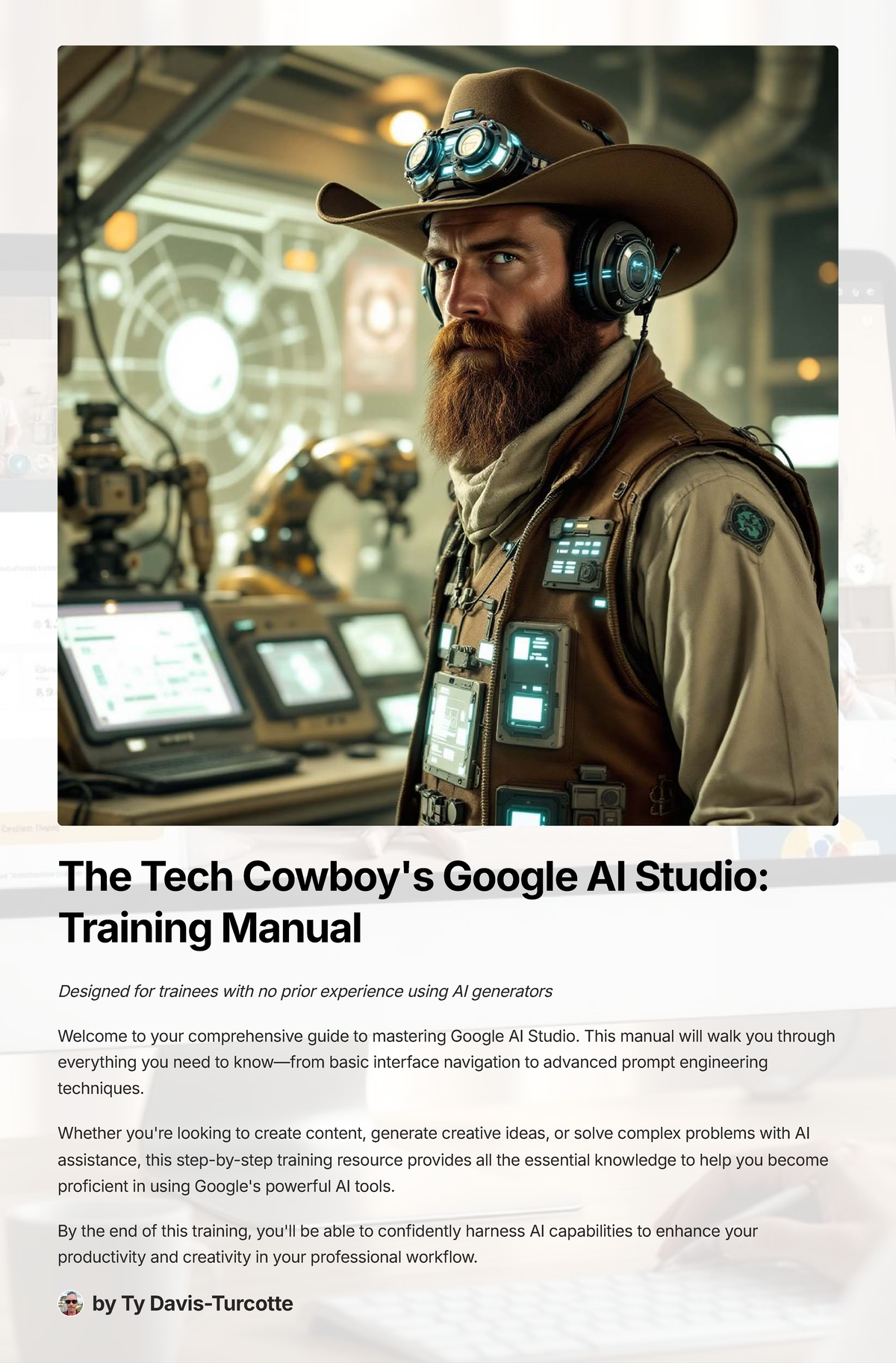 The Tech Cowboy's Guide to Google AI Studio: Training Manual - Studocu