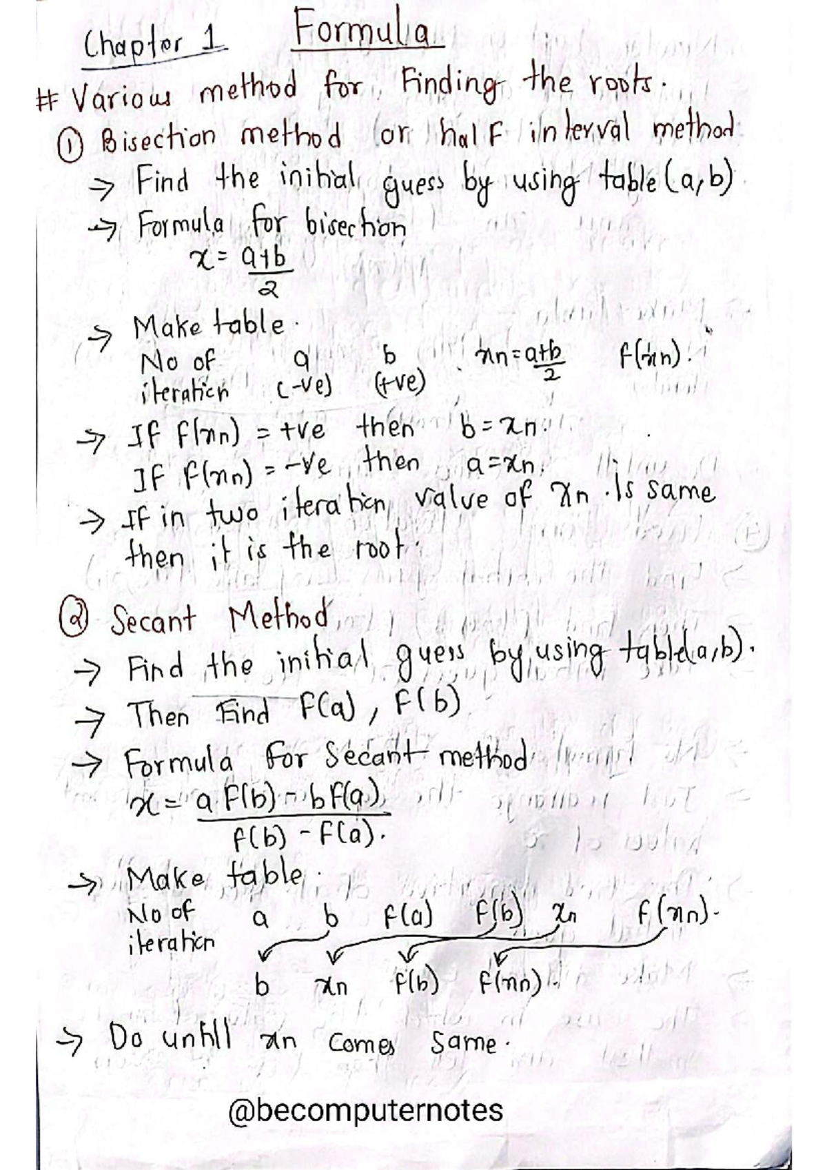 Numerical Methods 1-5: Key Formulas and Concepts - Studocu
