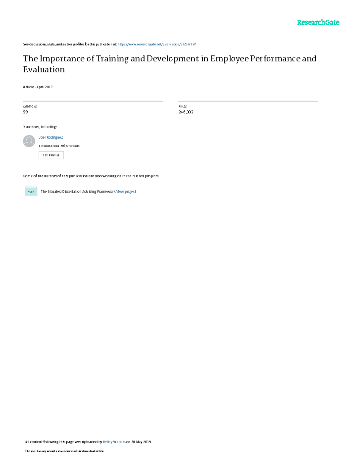 Training and Development's Impact on Employee Performance Evaluation ...