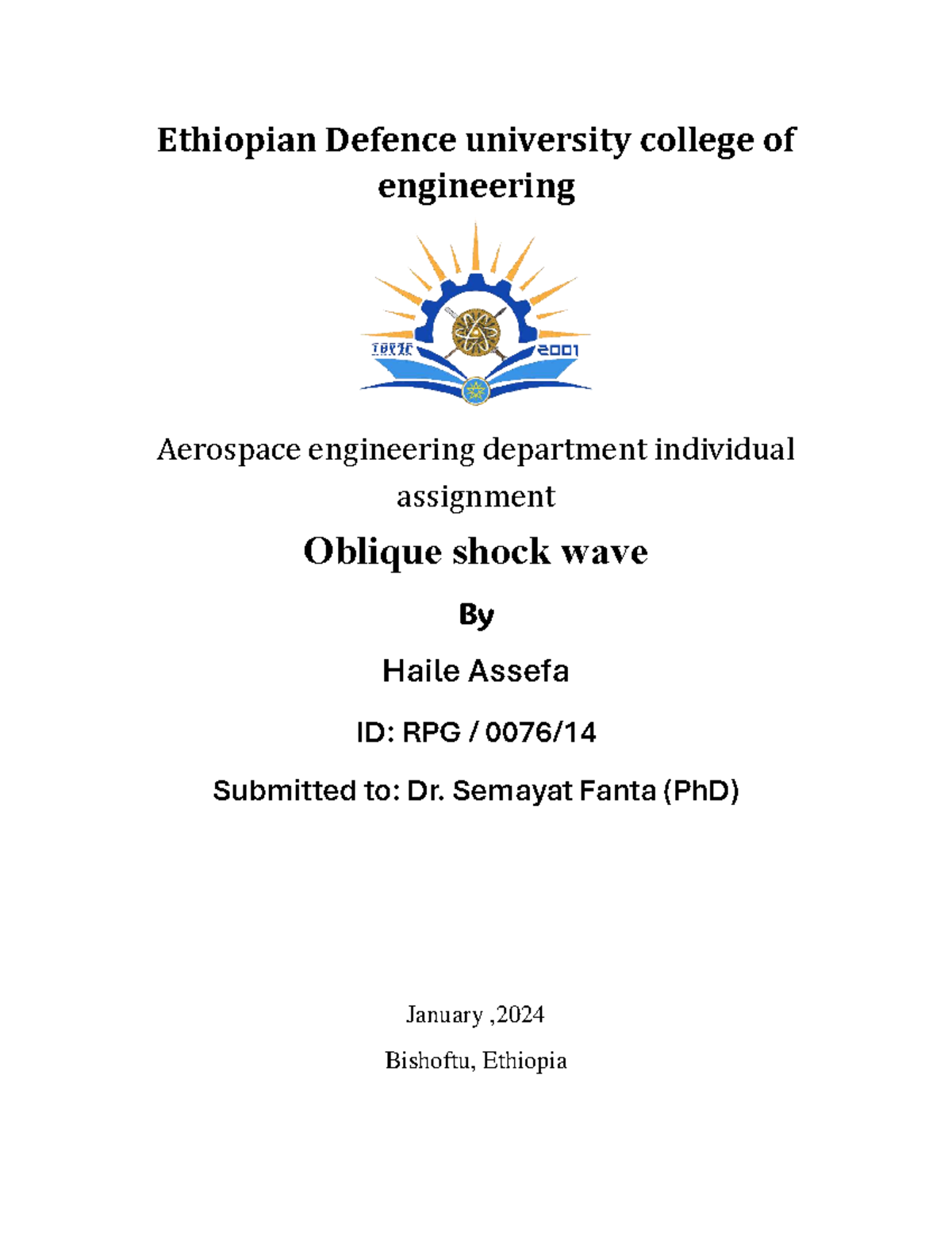 Assignment 1 - this document is for aerospace engineering department ...