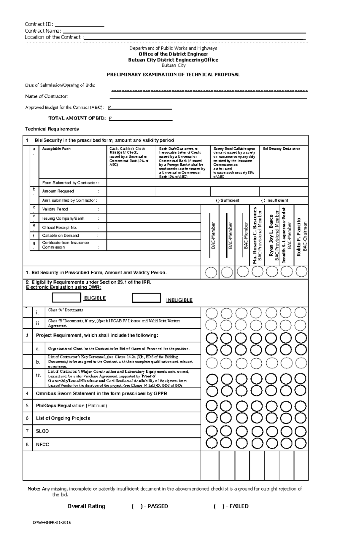 Preliminary Examination of Technical & Financial Proposals (25nd0161 ...