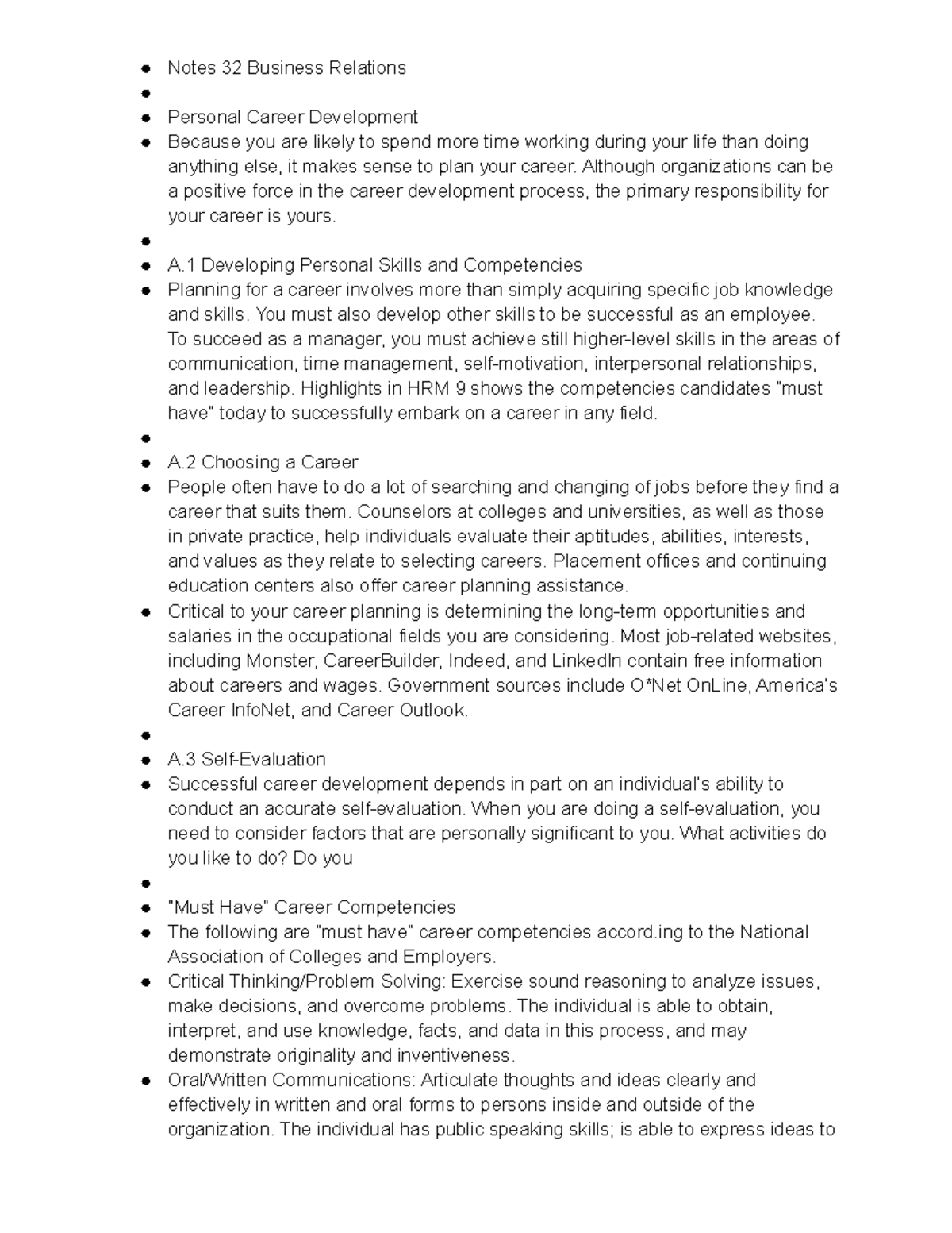 Career Planning and Development Notes 32: Key Strategies and Skills ...
