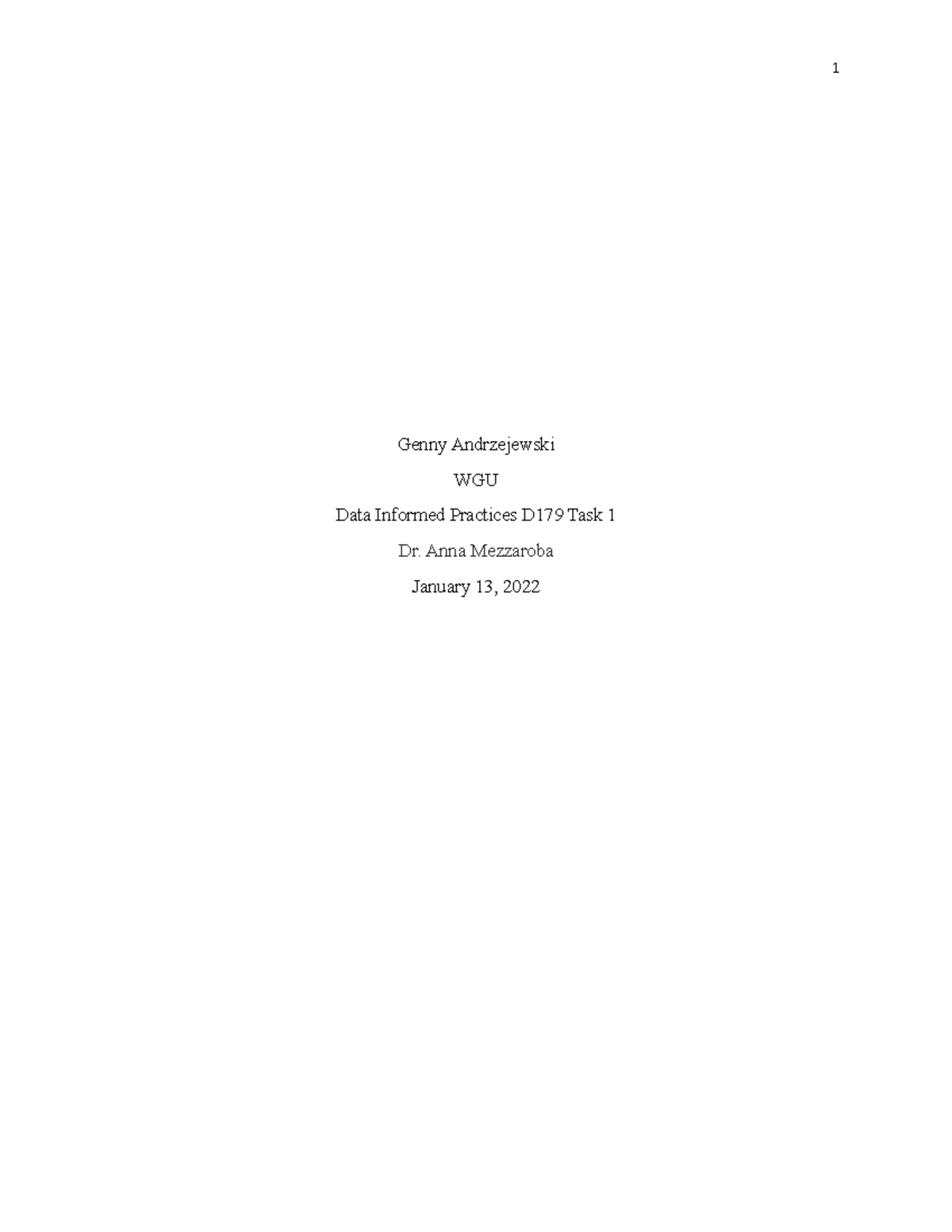 D184 Task 3 - assignment - Casey D184 Task 3: Analyzing Assessment Data ...