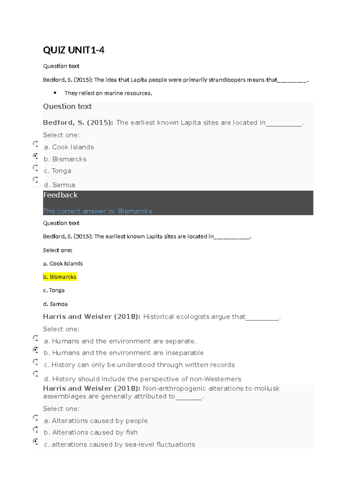 QUIZ 204 - Revision Guide for Understanding Unit 1 Concepts - Studocu