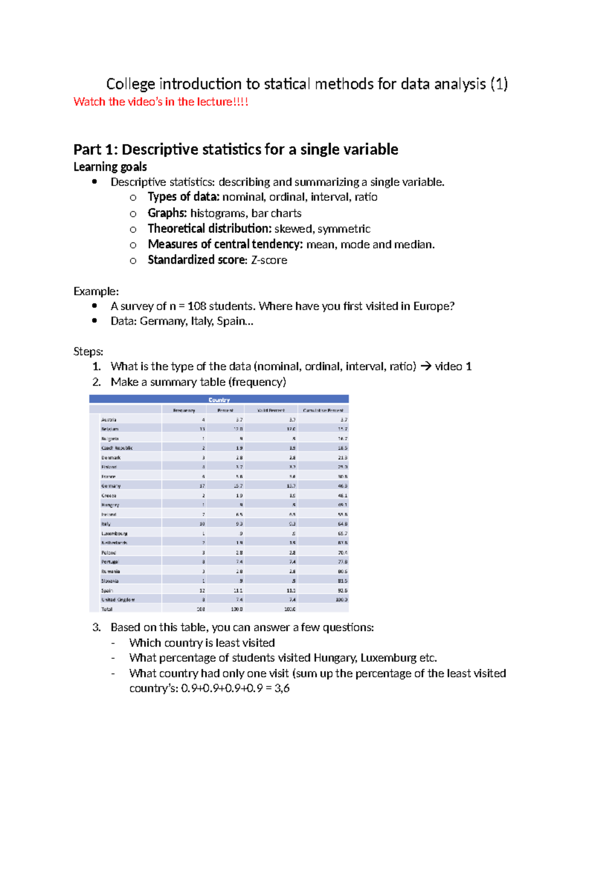 College Introduction to Statistical Methods for Data Analysis (STAT101 ...