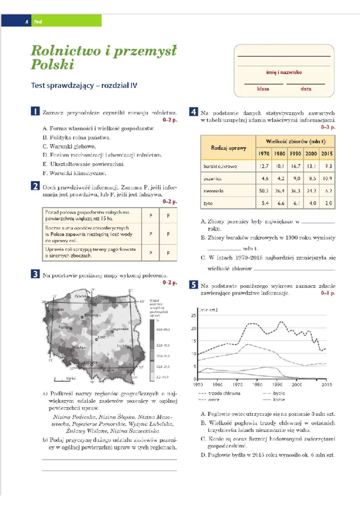Test z geografii - Dział 4 - Klasa 7 - Studocu