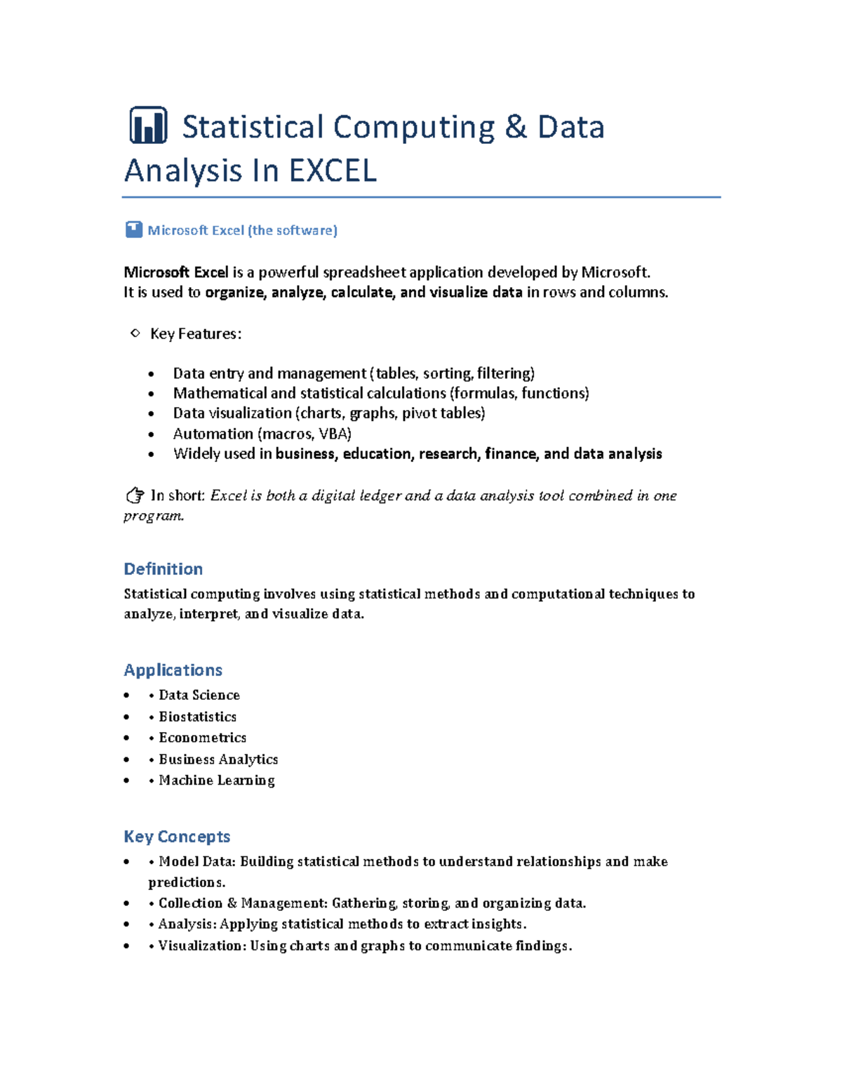 Statistical Computing Data Analysis (2nd Sem, 3 Credits) - Studocu