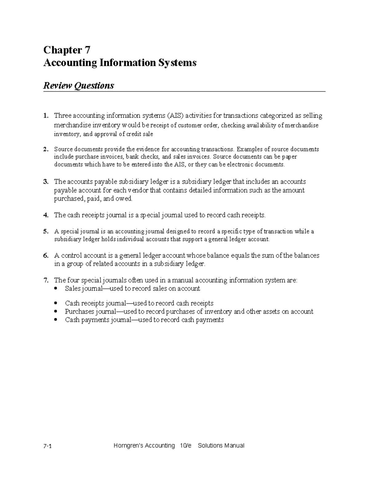 Nobles Acctg 10 SM 07 - Chapter 7 Review on Accounting Info Systems ...