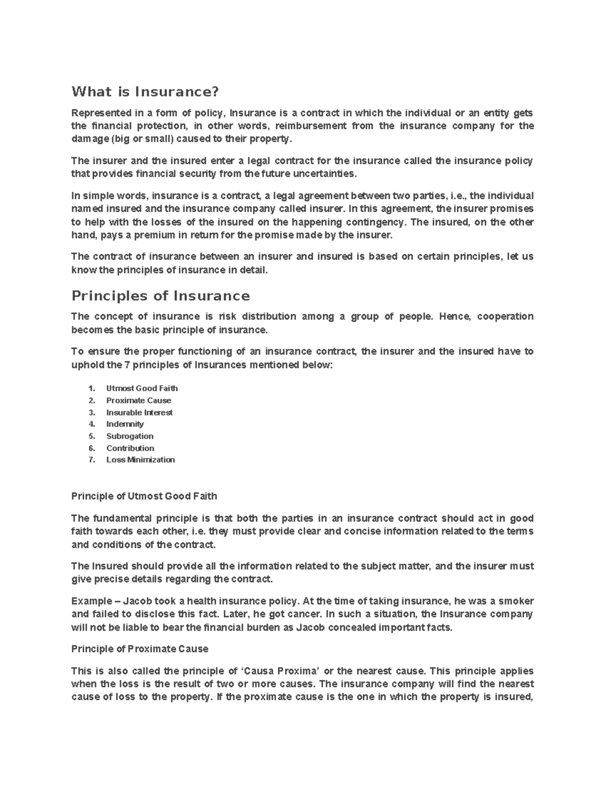 Insurance - Important statements - What is Insurance? Represented in a ...