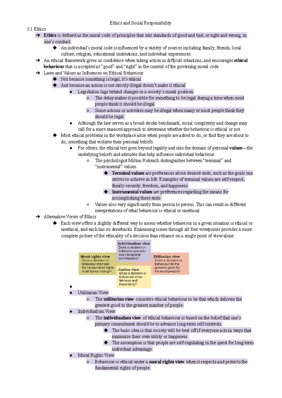 Ethics and Social Responsibility: Chapter 3 Overview (BUS 101) - Studocu