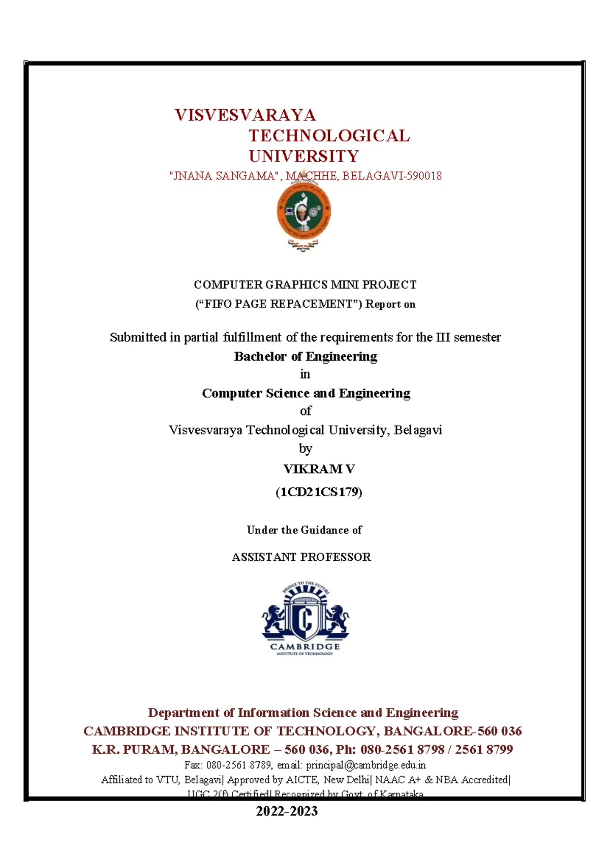Internship Report 24ise - VISVESVARAYA TECHNOLOGICAL UNIVERSITY 