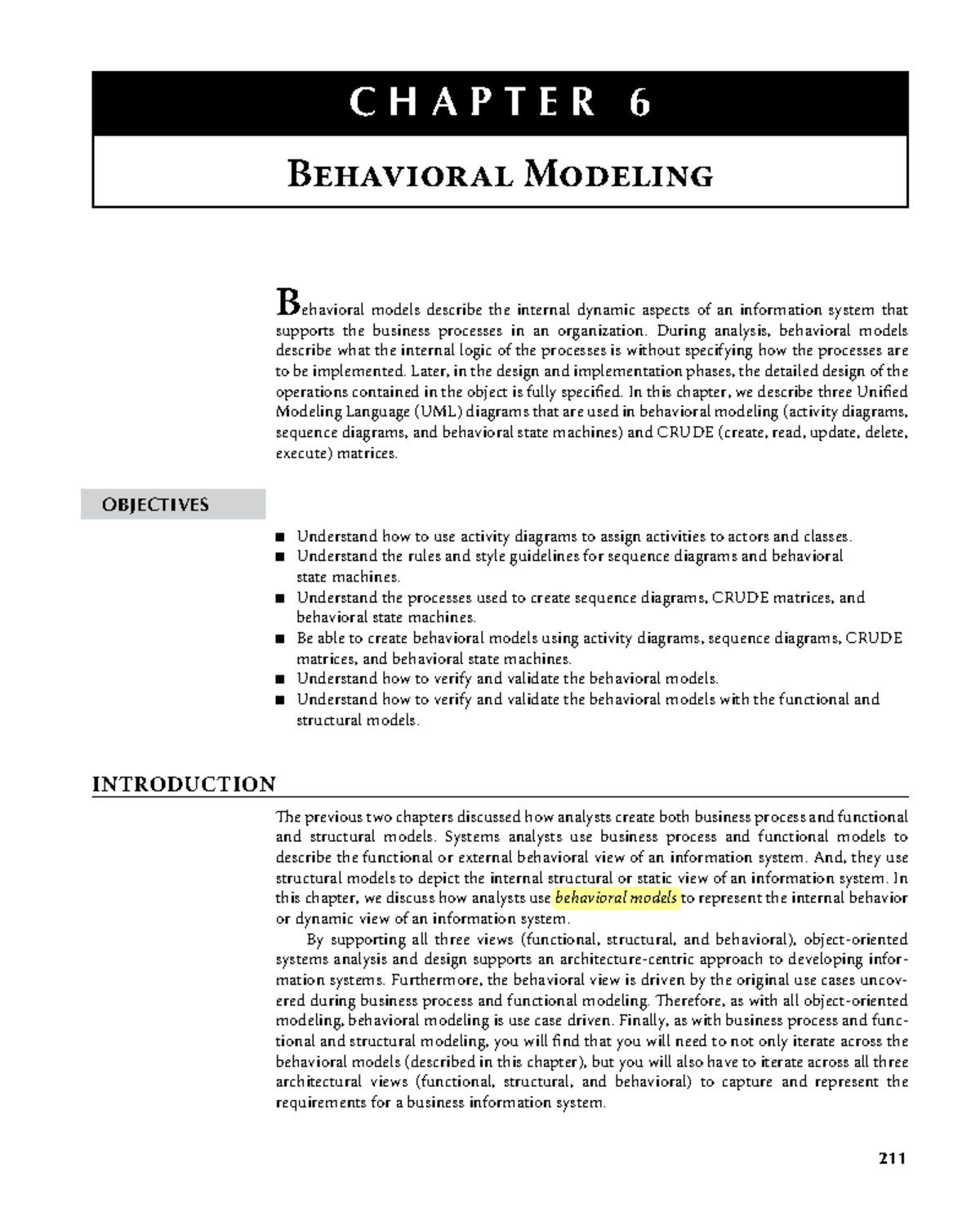 CS 101 Behavioral Modeling: Analysis of UML Diagrams & CRUDE Methods ...