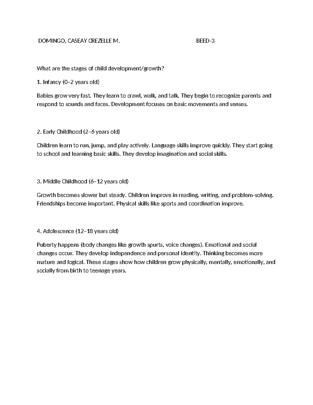 WPS Office 102157: Stages of Child Development from Infancy to ...