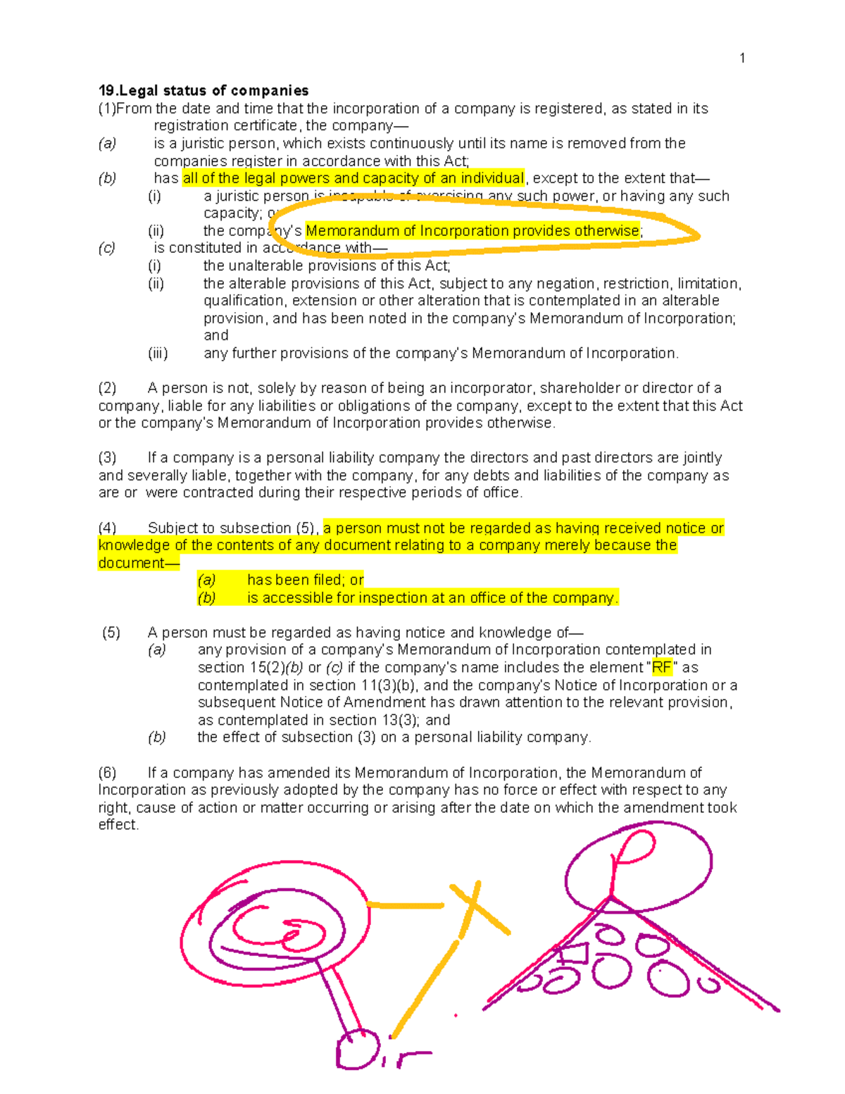 S19, 20, 75, 76, 77 - Legal Status and Liability of Companies - Studocu