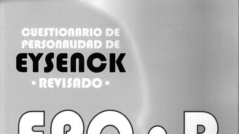Manual del Cuestionario de Personalidad de Eysenck EPQ R - Studocu