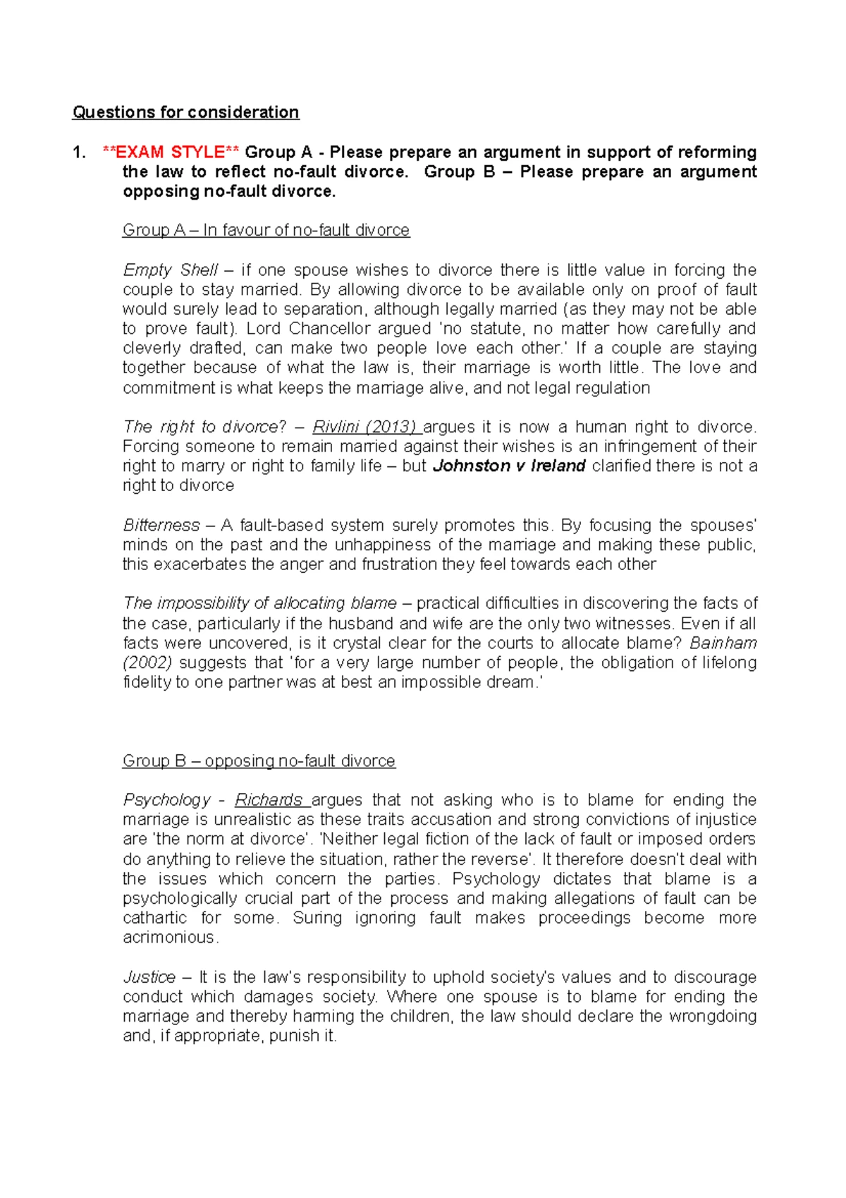 LAW 240 Week 3: Workshop Qs on Legal Parenthood & IVF - Studocu