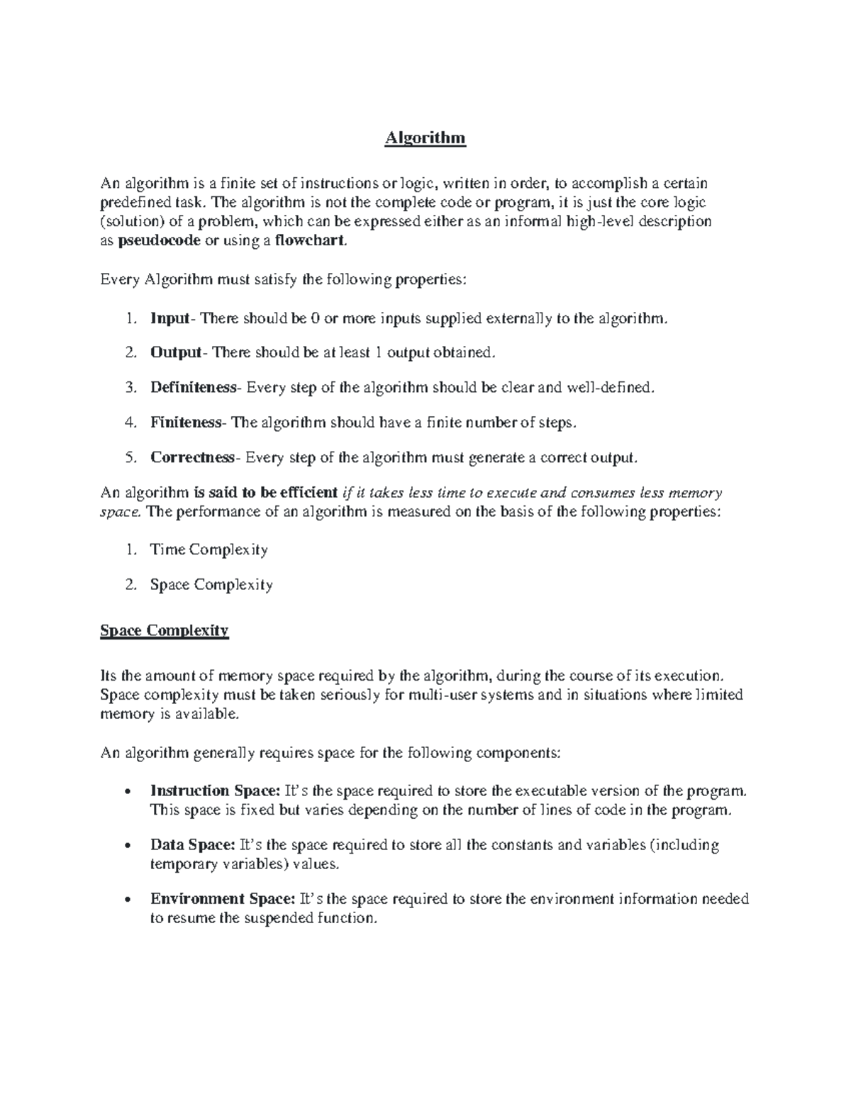 Data Structures (Course Code) - Lecture Notes on Algorithms and ...