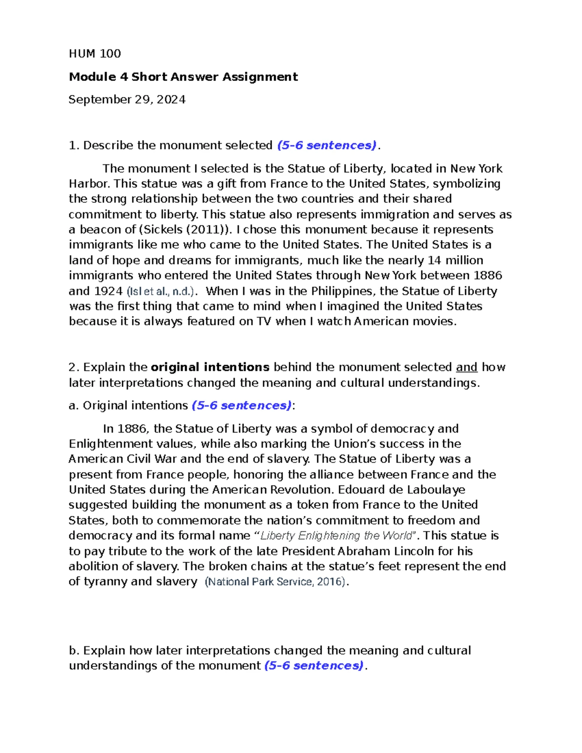 HUM 100 Module 1 Short Answer Assignment on Cultural Identity - Studocu