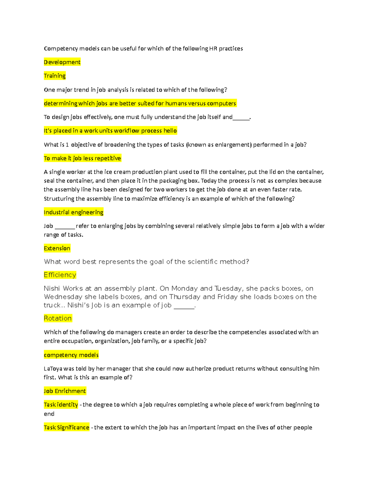 Mod 2 HR Concepts Assignment: Competency Models & Job Design - Studocu