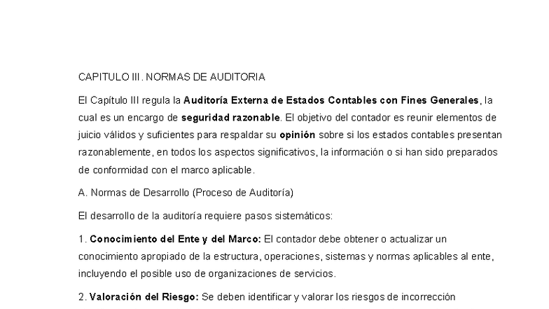 Resumen del Capítulo 3 de la RT 37: Normas de Auditoría - Studocu