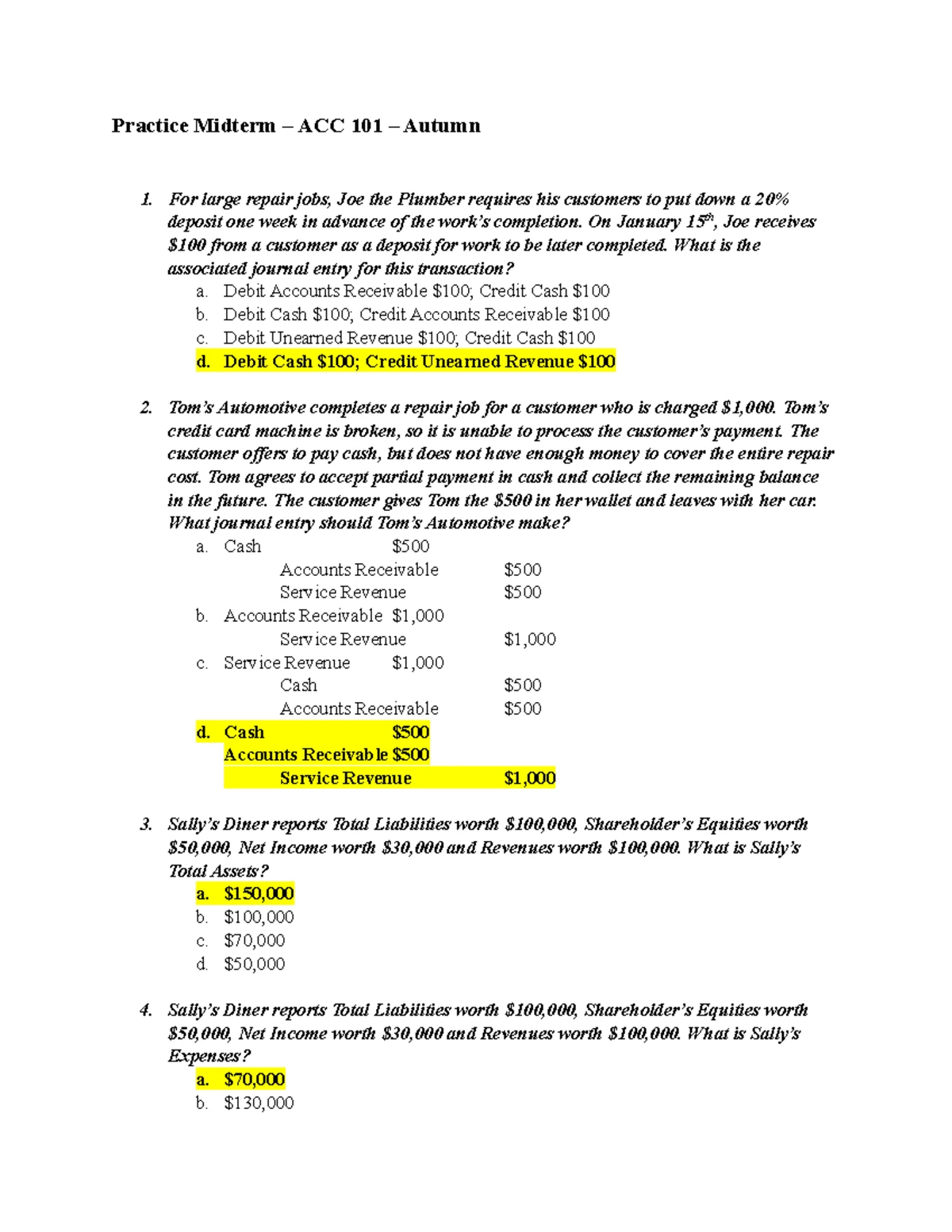 ACC 101 LAB 7 - lab 7 answers - ACC 101 Lab — Winter 2022 Name: Lab ...