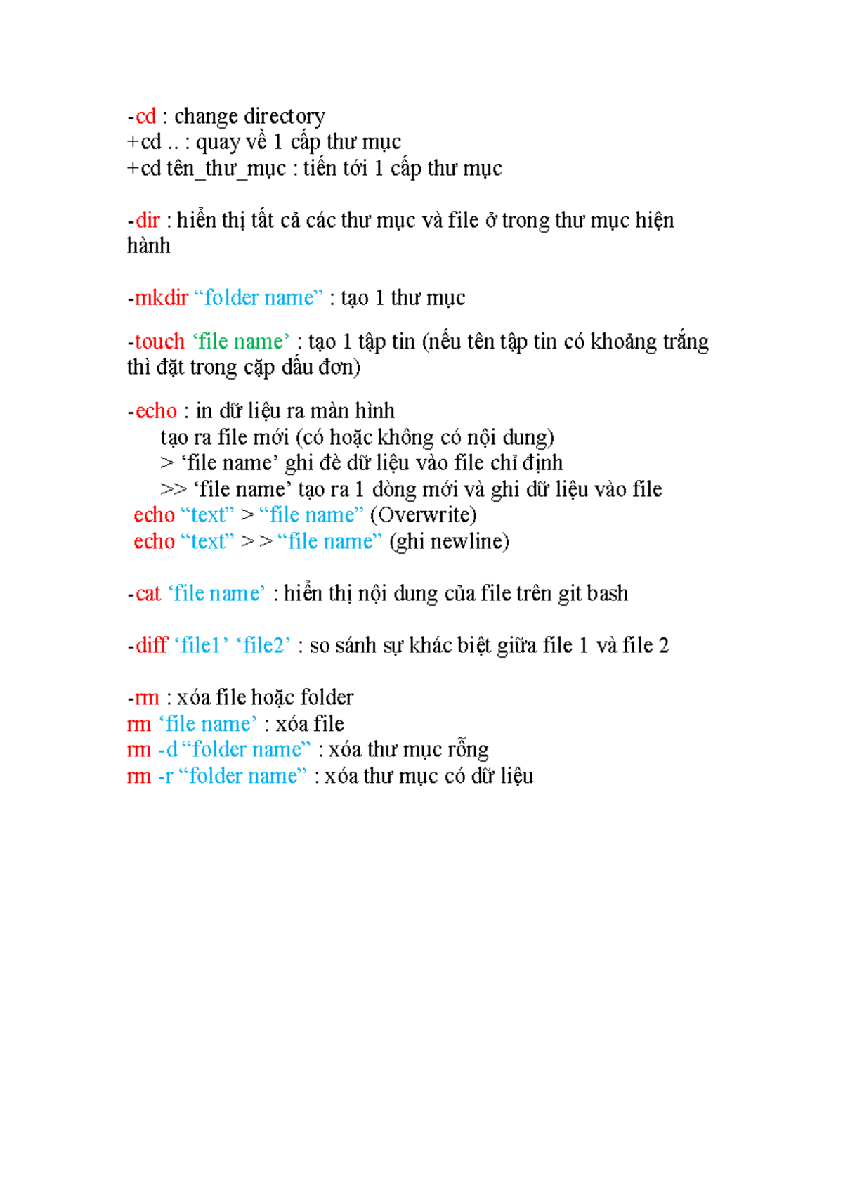 Bài 3 - Hướng Dẫn Sử Dụng Git Bash: Quản Lý Thư Mục và Tập Tin - Studocu