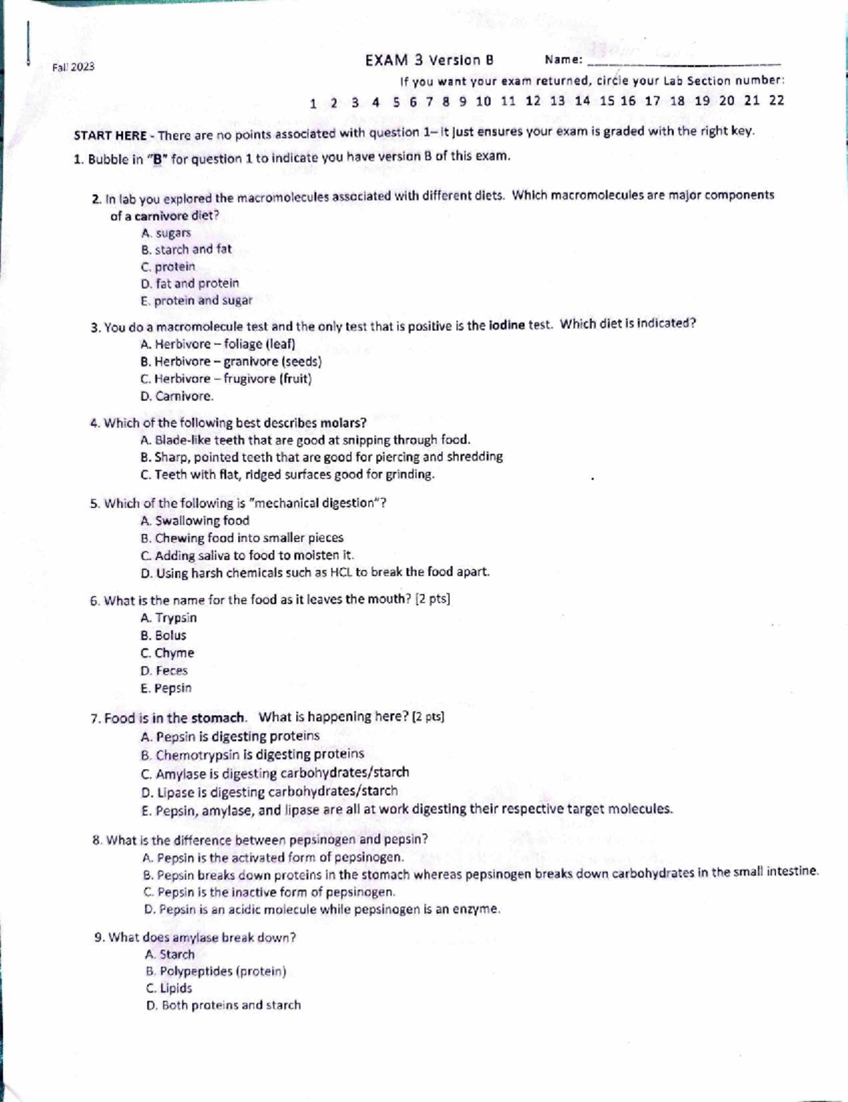 Exam 3 Version B - Fall 2023 Study Guide - Studocu