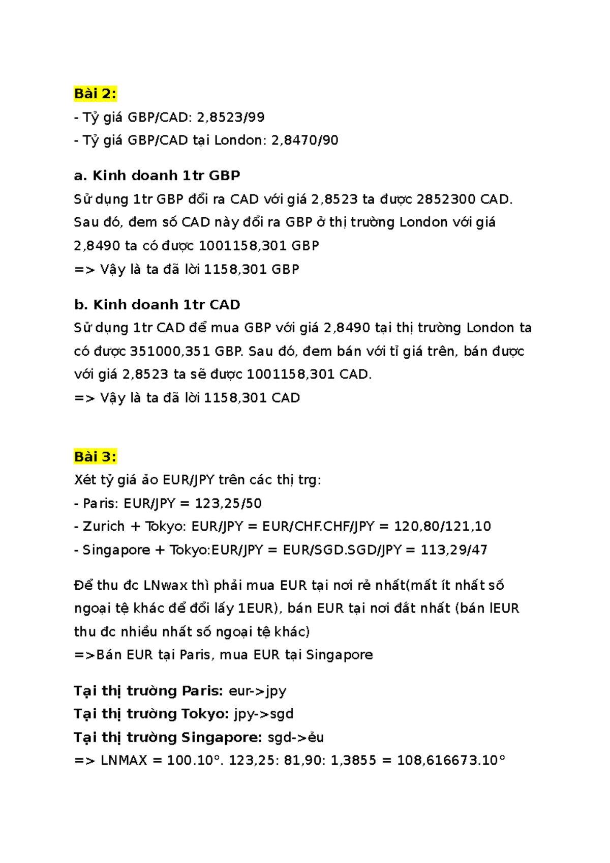 Foreign Exchange (FX) - Weithers - Answers to Chapter Exercises - Studocu