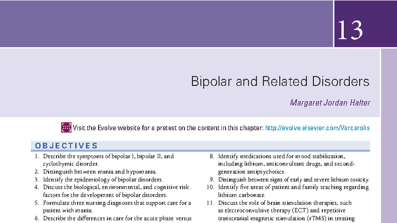 13 Bipolar and Related Disorders: Comprehensive Overview and Nursing ...