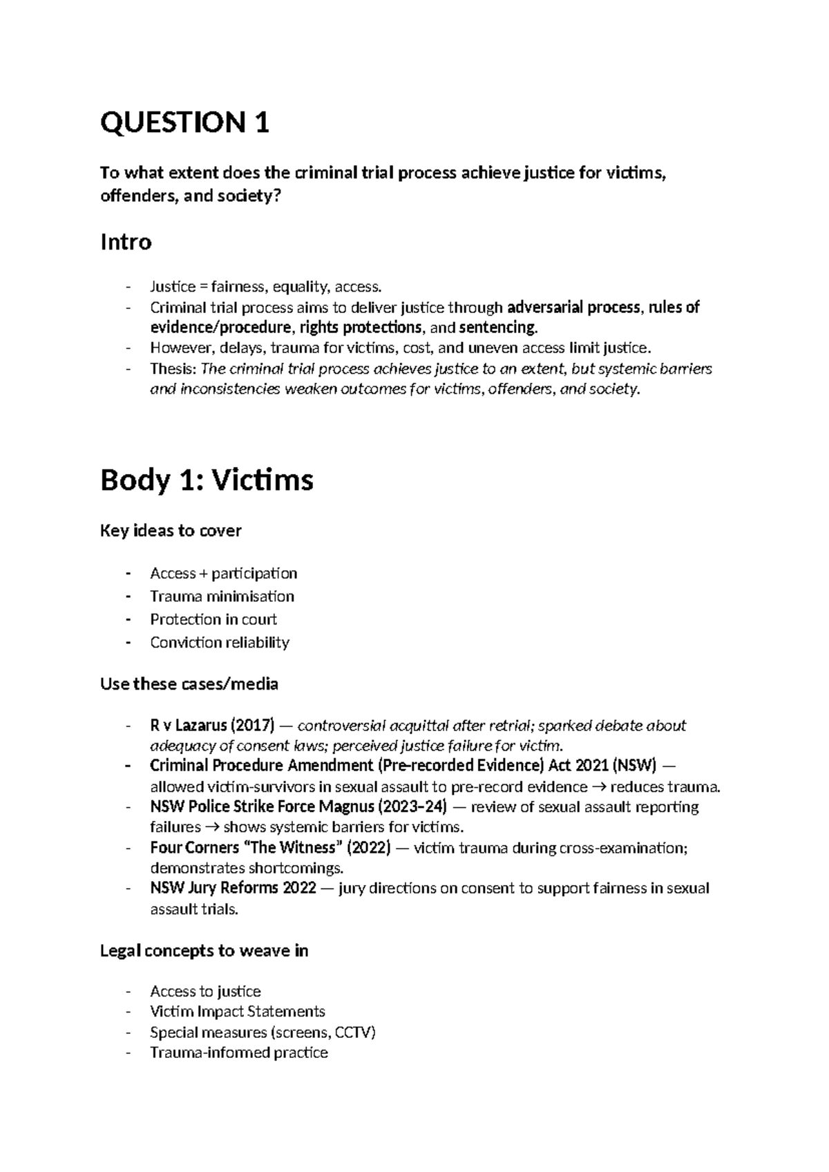 LEG Study: Analyzing Justice in the Criminal Trial Process - Studocu