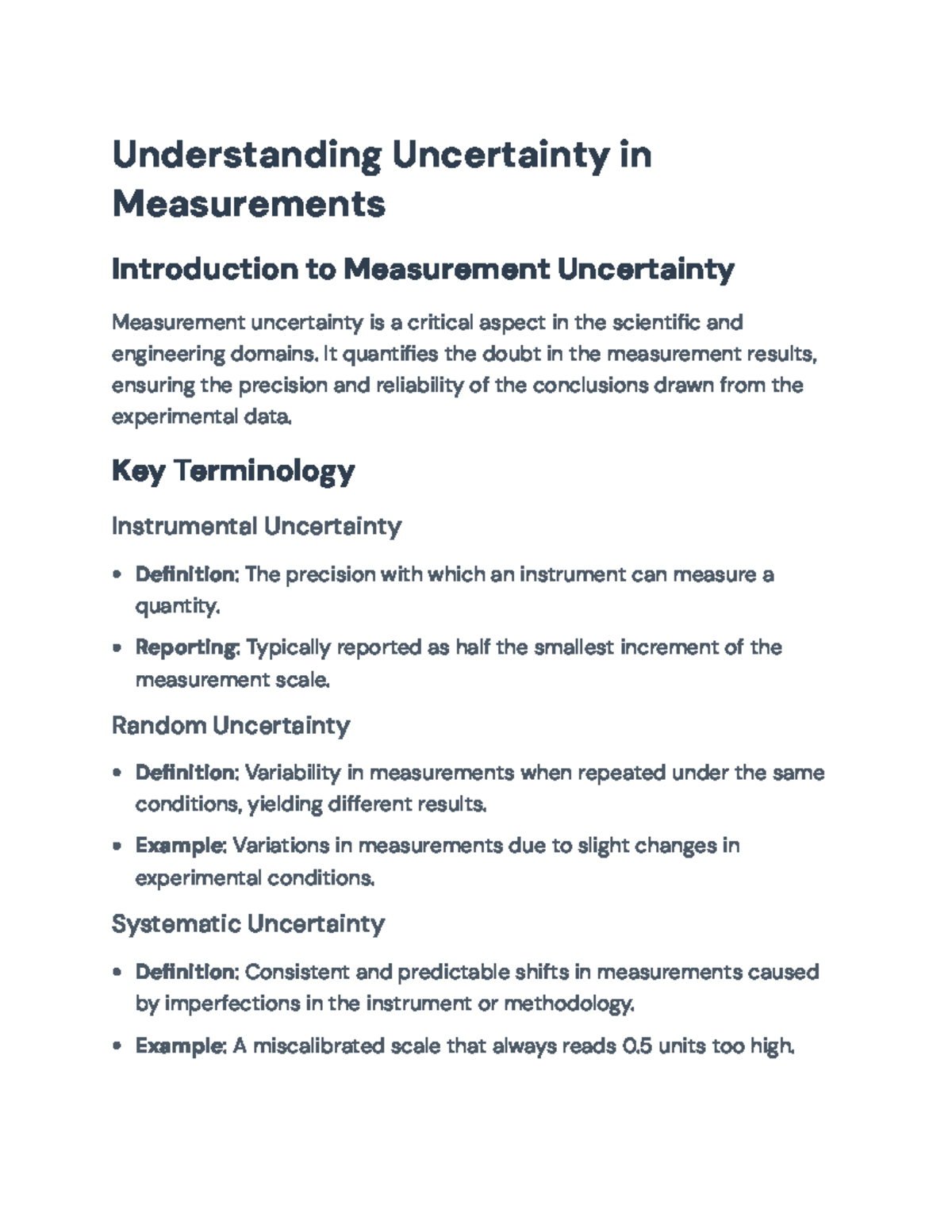 Understanding Measurement Uncertainty in Science & Engineering (ENG 101 ...