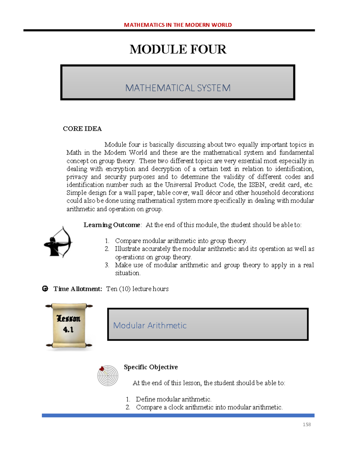 Modular Arithmetic Study Notes (Group 6) - Math in Modern World - Studocu