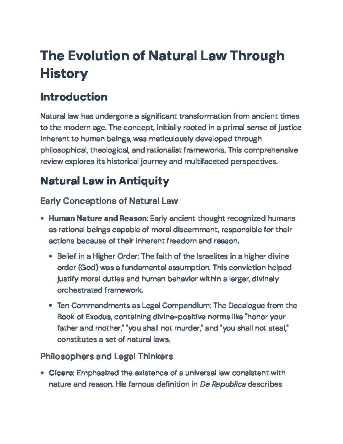 The Evolution of Natural Law: Historical Perspectives and Insights ...