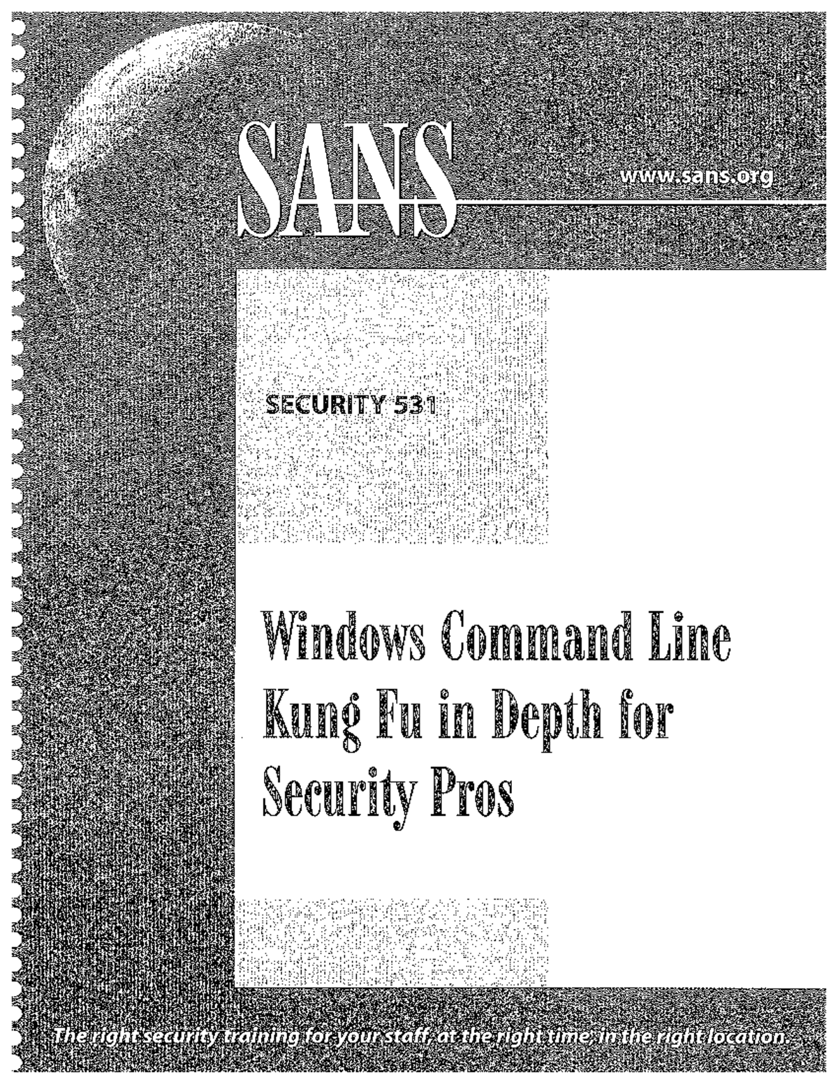 Windows Command Line Kung Fu for Security Pros (Course Code: 02009 ...
