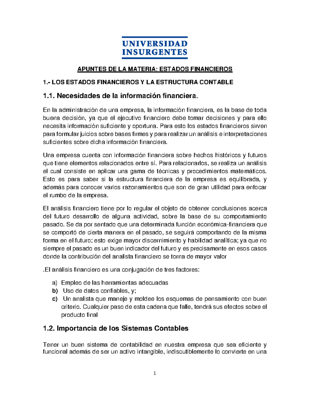 Apuntes sobre Estados Financieros y Proceso Contable - Curso 2023 - Studocu