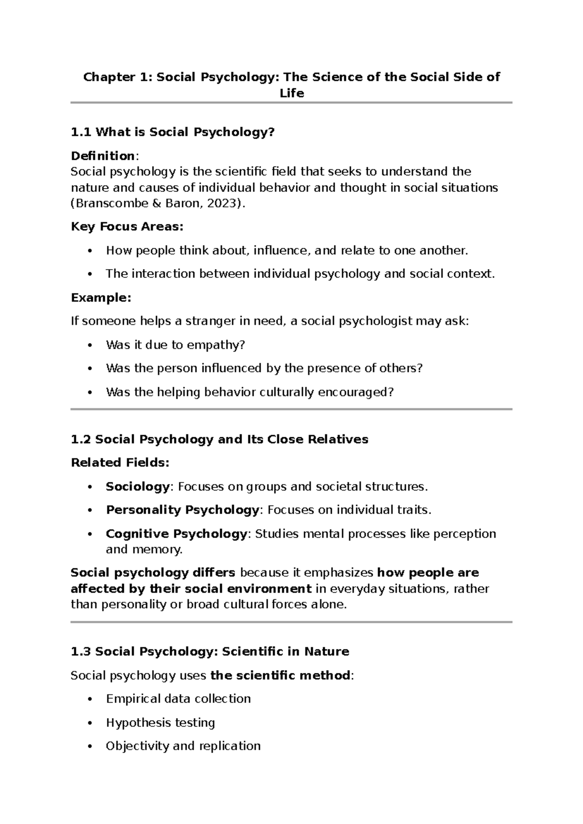 Social Psychology Study Notes: Understanding Human Behavior in Context ...