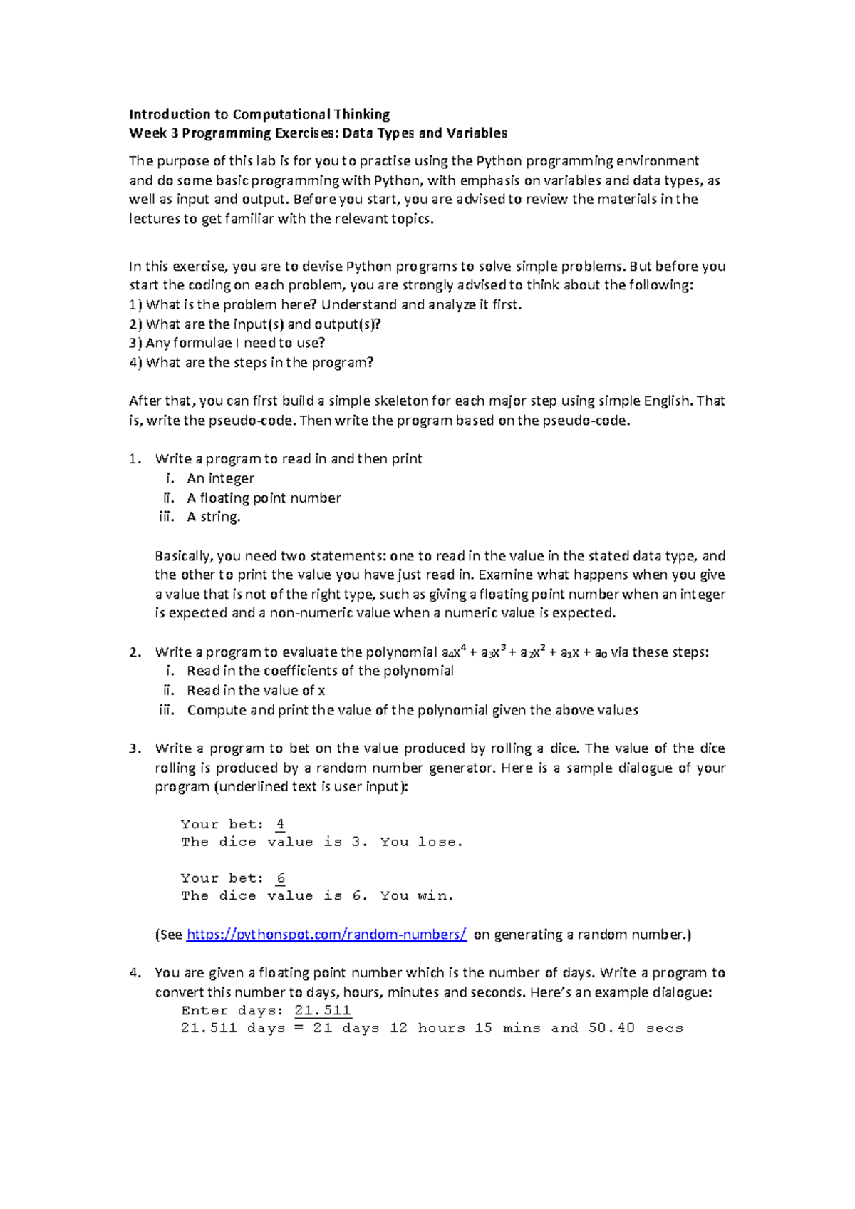 Introduction to Computational Thinking: Week 3 Python Exercises on Data ...