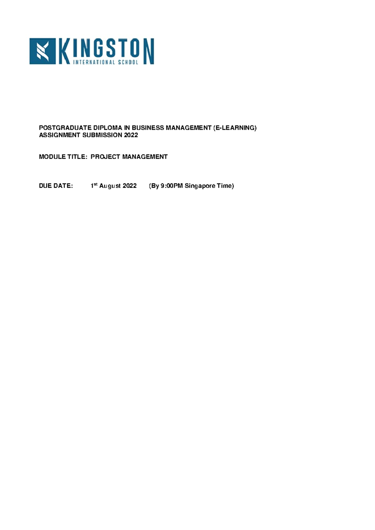 Project Management Module Assessment 2022: Comprehensive Guide - Studocu