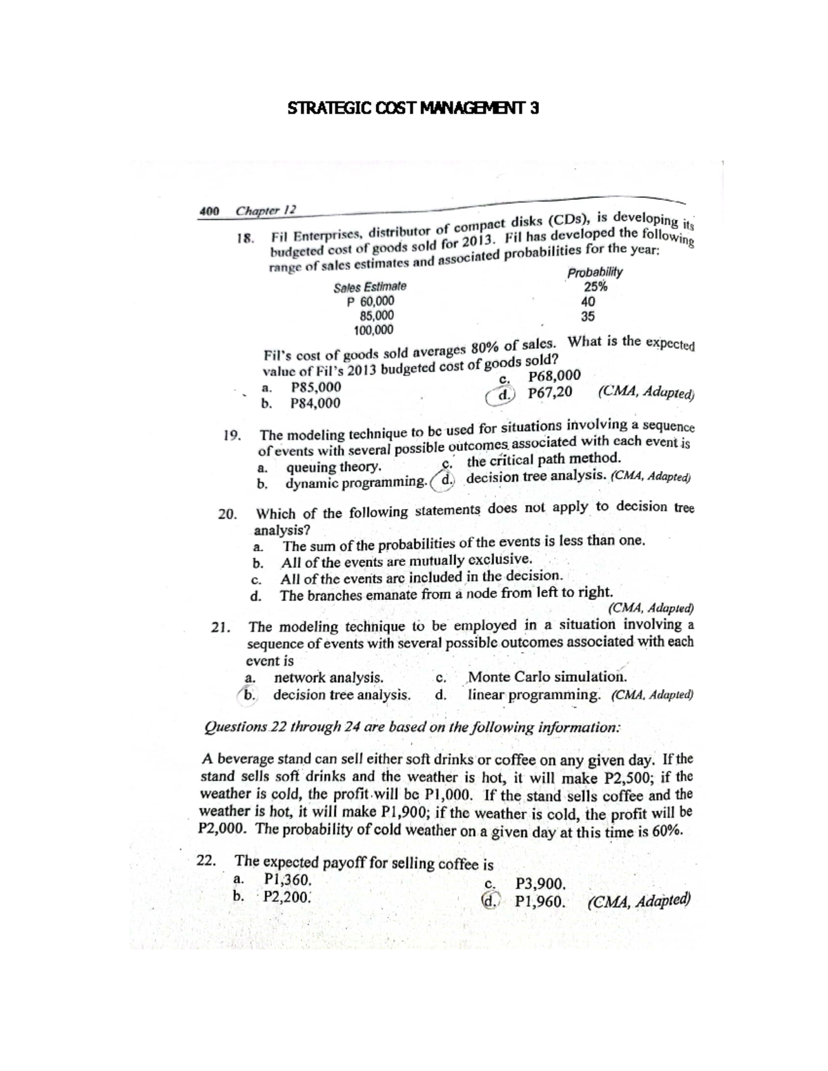 Strategic COST Management Overview for Course 3 - Studocu