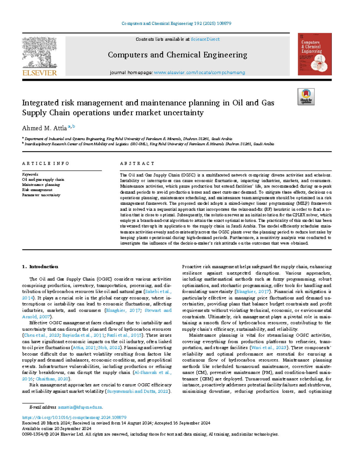 Integrated risk management and Maintenance planning in Oil and Gas ...