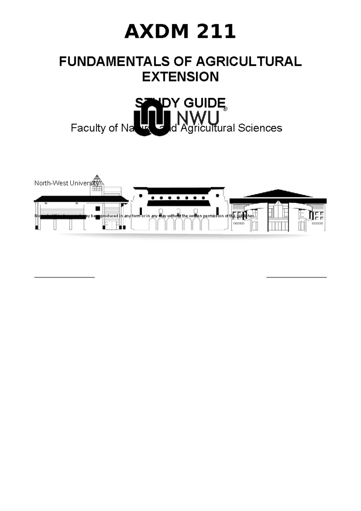 AXDM 211 Study Guide: Fundamentals of Agricultural Extension - Studocu