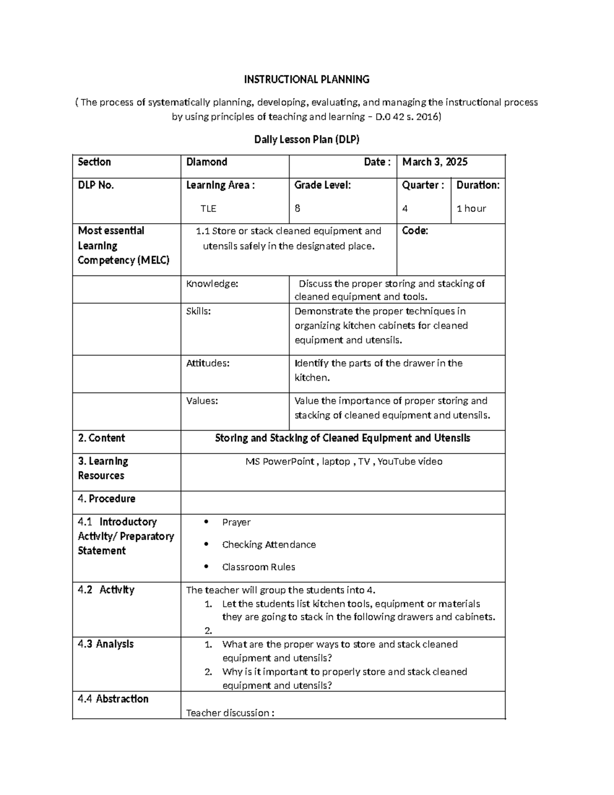 MNHS DLP Format - NAAS CRITIC MENTOR - INSTRUCTIONAL PLANNING ( The ...