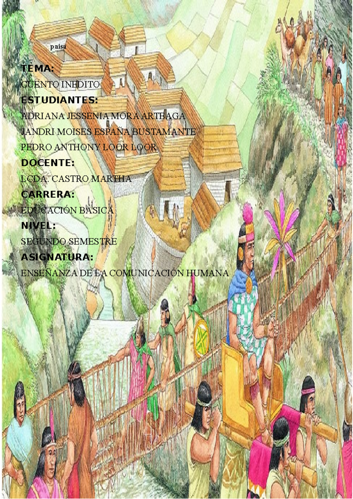 Cuento Inédito: Un Puente de Culturas - Educación Básica 2° Semestre ...