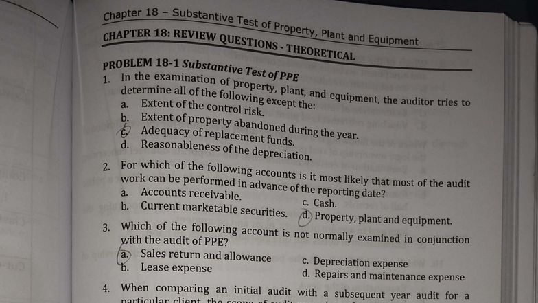 Chapter 18: Substantive Tests of Property, Plant, and Equipment Review ...