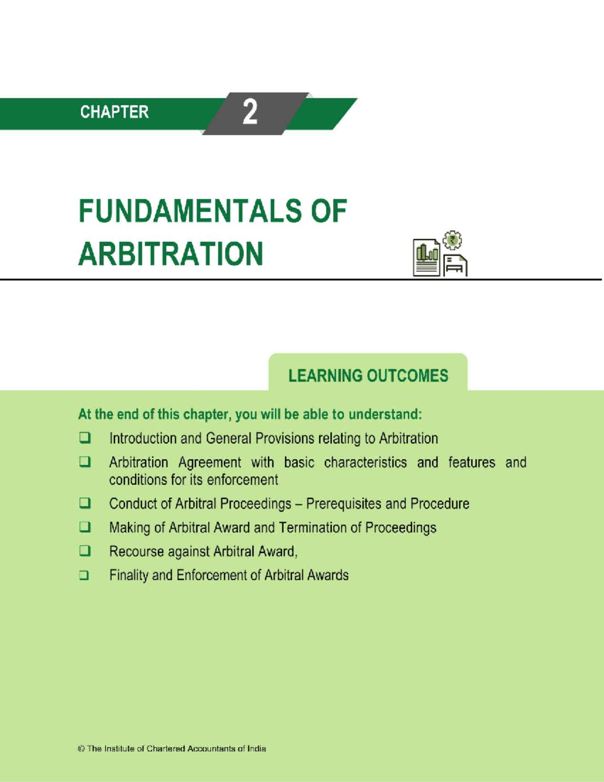 FUNDAMENTALS OF ARBITRATION - Chapter 2 Overview (ICAI SPOM SET C ...